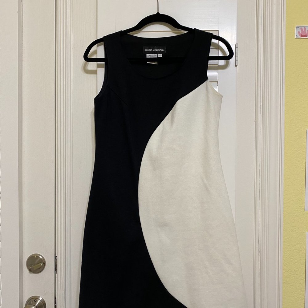 Donna Morgan Black & White Sleeveless Dress